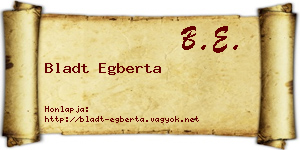 Bladt Egberta névjegykártya